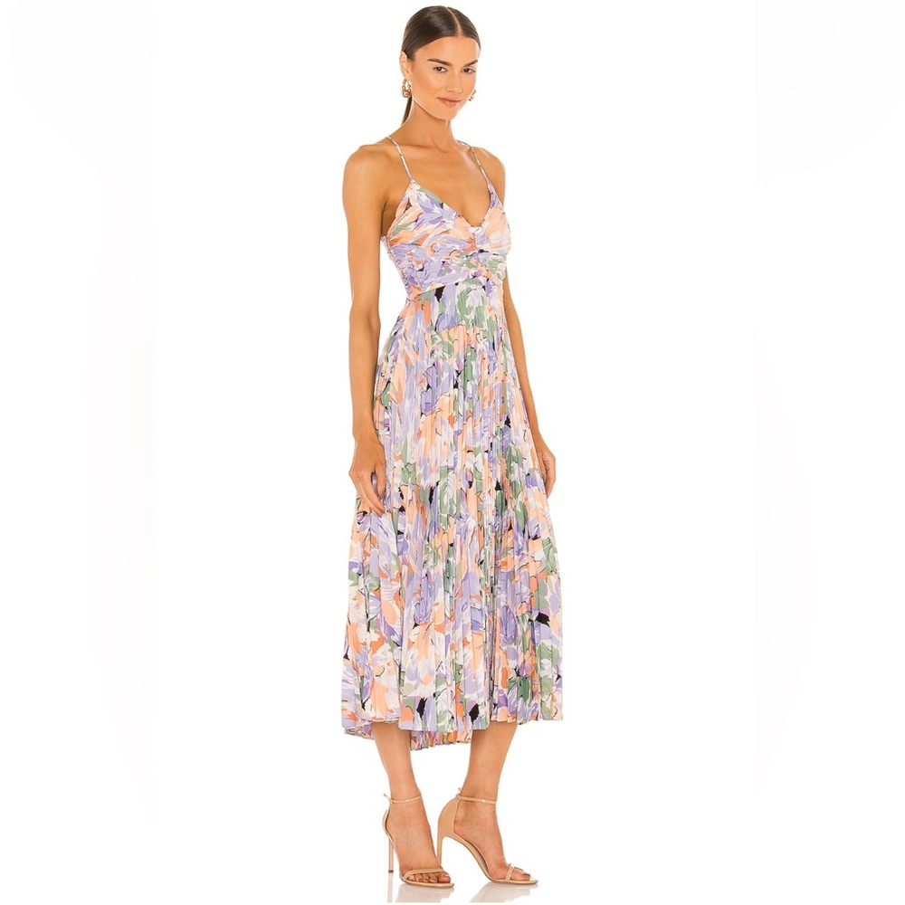 Astr Blythe Floral Plisse Midi Dress Worn once